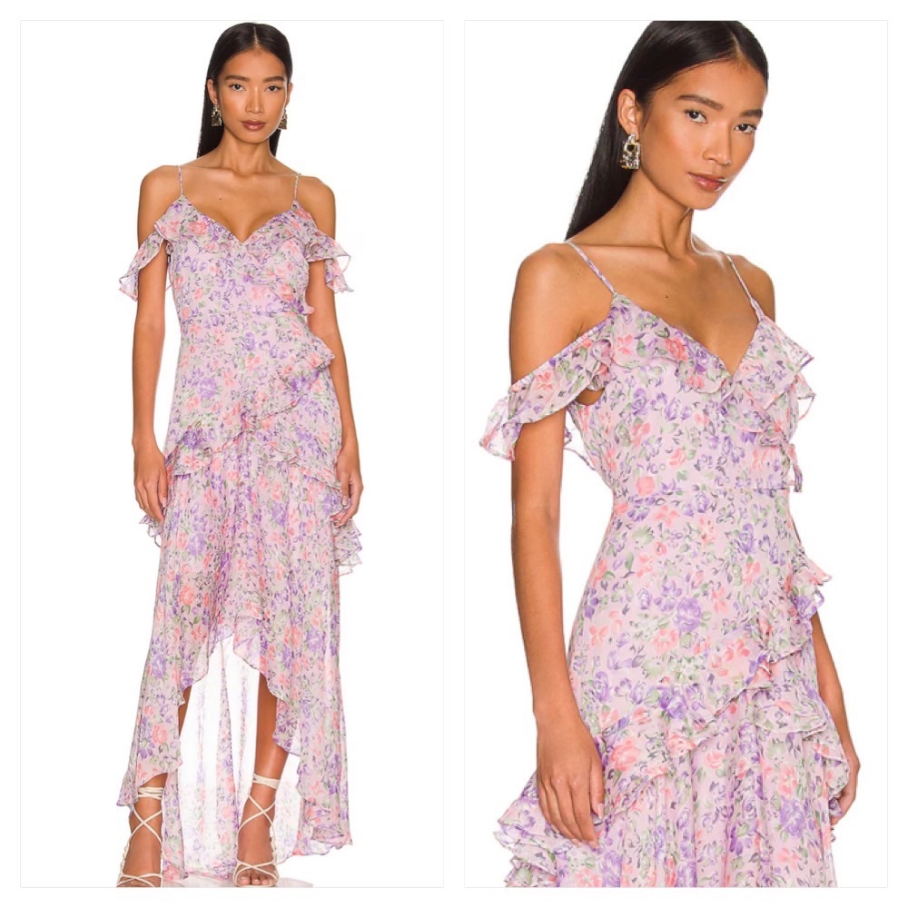 ASTR the label PEMBERLEY FLORAL HIGH LOW DRESS floral
